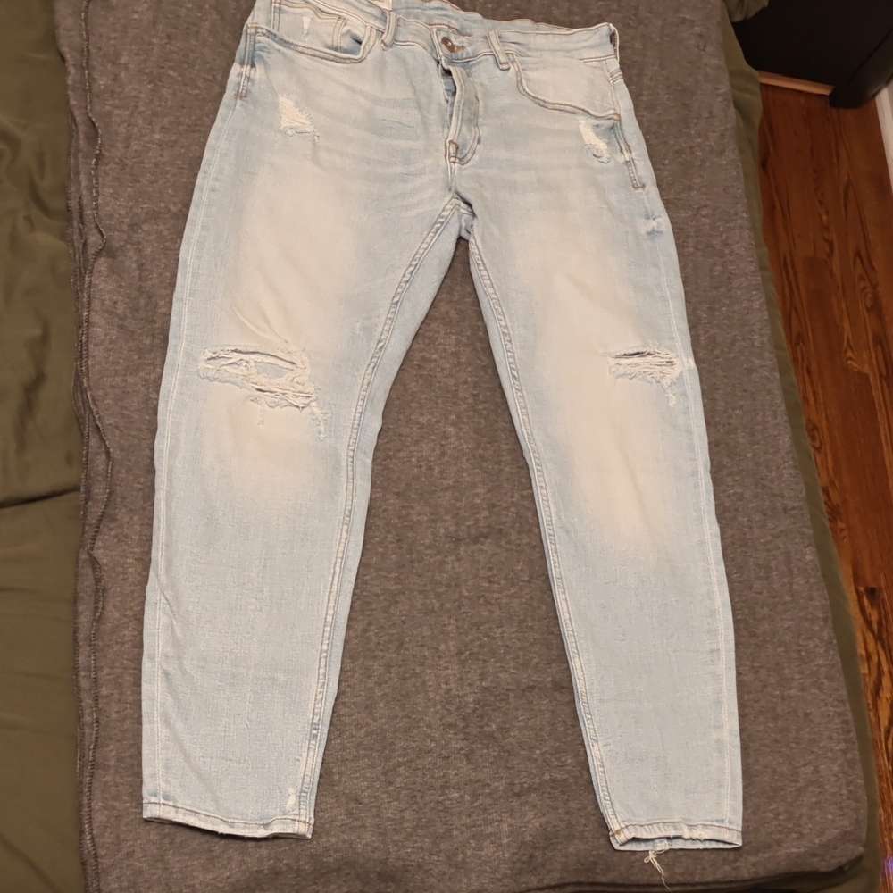 Light Blue Distressed Jeans